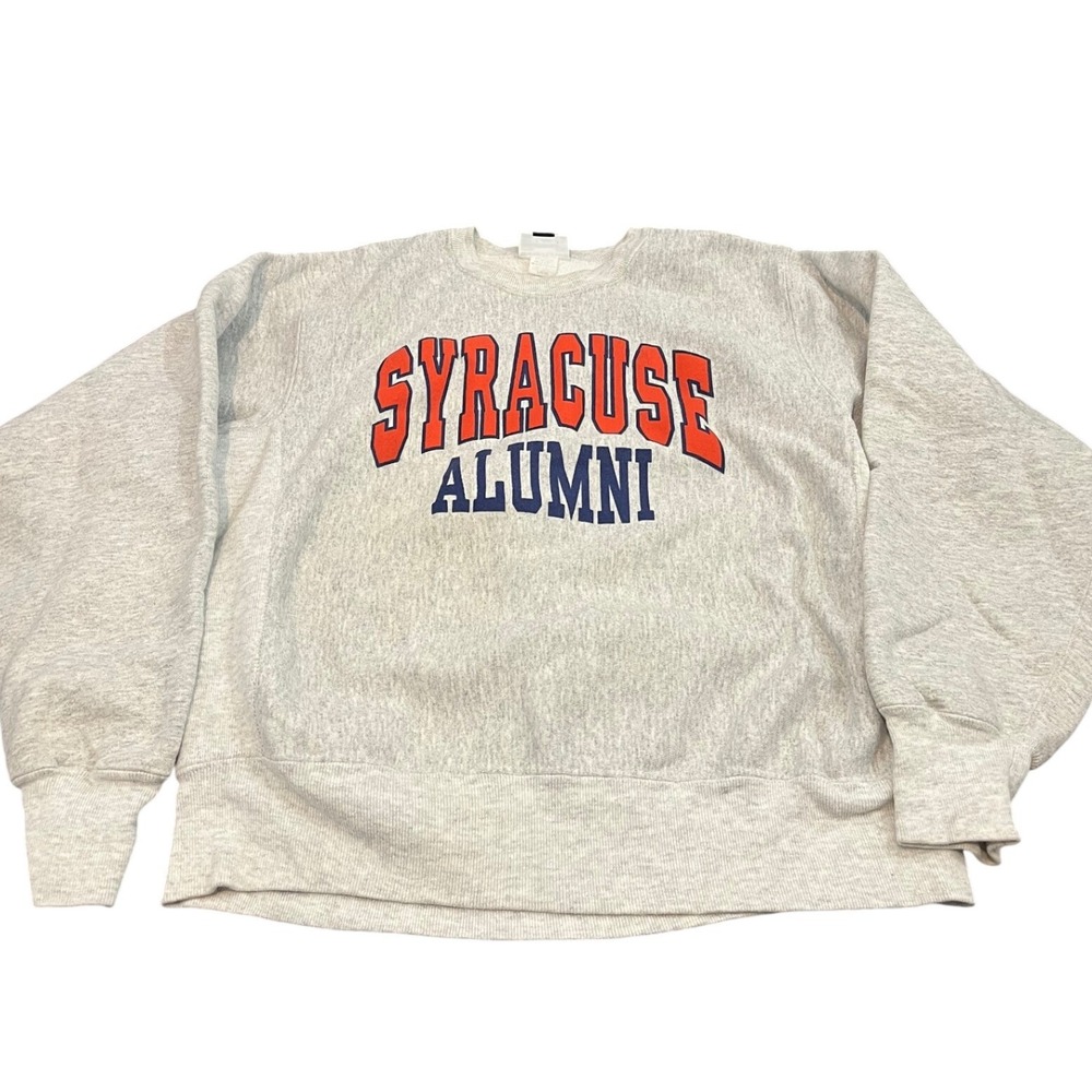 Lee Syracuse Alumni Sweatshirt Mens Large Gray Vintage 90s Cross Grain USA